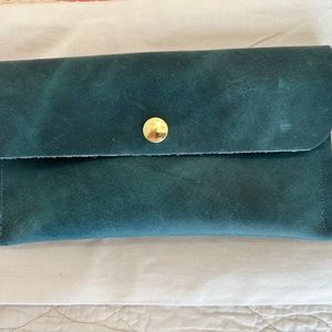 KMM Atlantic Blue Leather Clutch, NEW